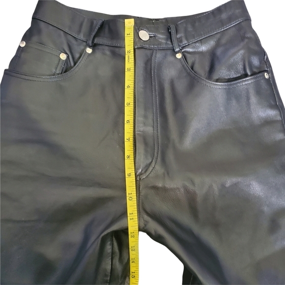 RedHead Black Faux Leather Straight Jeans Size 8 - Picture 5 of 7
